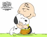 Snoopy y Carlitos abrazados