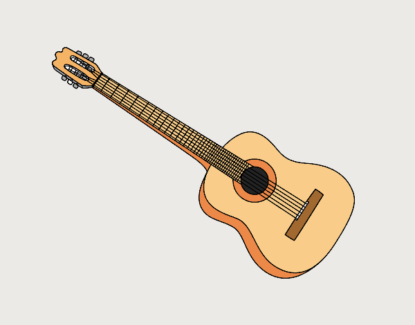  Dibujo de Una guitarra española pintado por en Dibujos.net el día