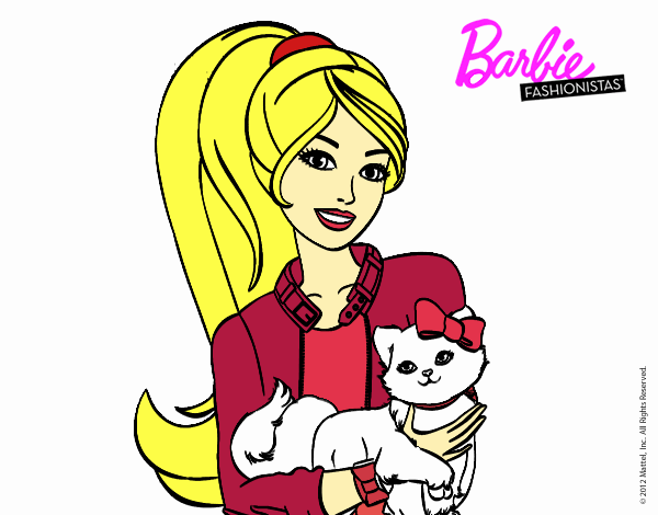 Barbie con su linda gatita