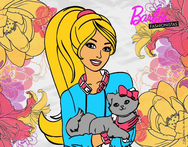 Barbie con su linda gatita