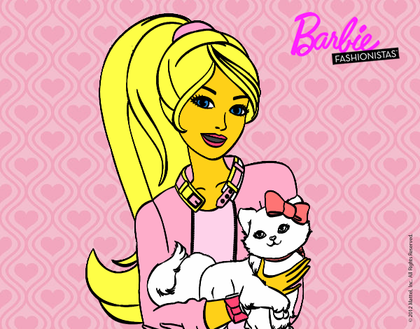 Barbie con su linda gatita