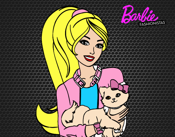 Barbie con su linda gatita