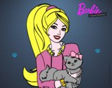 Barbie con su linda gatita