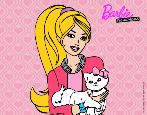 Barbie con su linda gatita