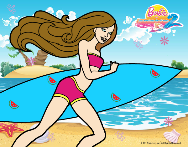 Barbie corre al agua