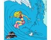 Barbie practicando surf