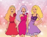 Barbie y sus amigas vestidas de fiesta