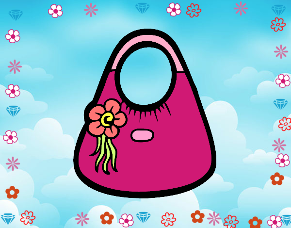 Bolso de asas con flor