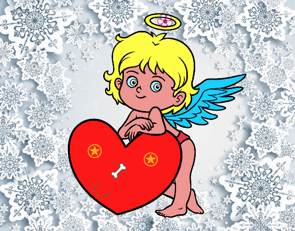 Cupido y un corazón