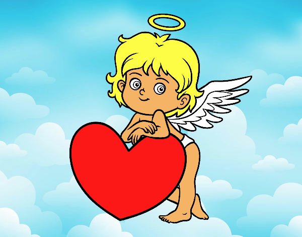 Cupido y un corazón