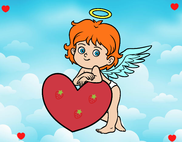 Cupido y un corazón