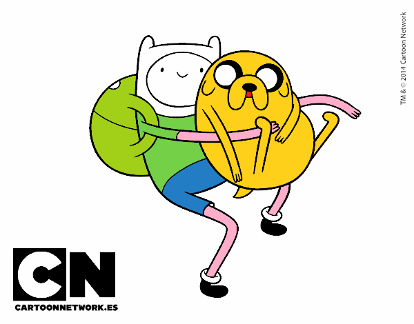 Finn y Jake abrazados