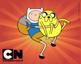 Finn y Jake abrazados