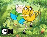 Finn y Jake abrazados