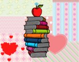 Libros y manzana