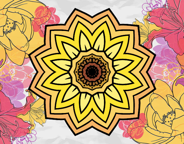 Dibujo de Mandala flor de girasol pintado por en  el día  01-07-20 a las 16:48:51. Imprime, pinta o colorea tus propios dibujos!