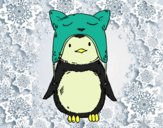 Pingüino con gorrito divertido