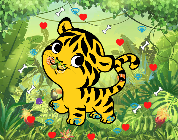 Dibujo de un bebe tigre kawaii pintado por en  el día 30-06-20 a  las 15:40:48. Imprime, pinta o colorea tus propios dibujos!