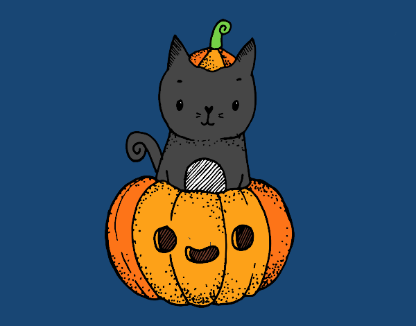 Un gatito de Halloween