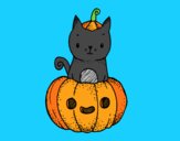 Un gatito de Halloween