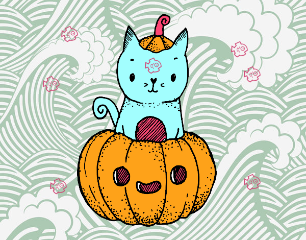 Un gatito de Halloween