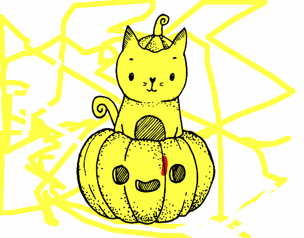 Un gatito de Halloween