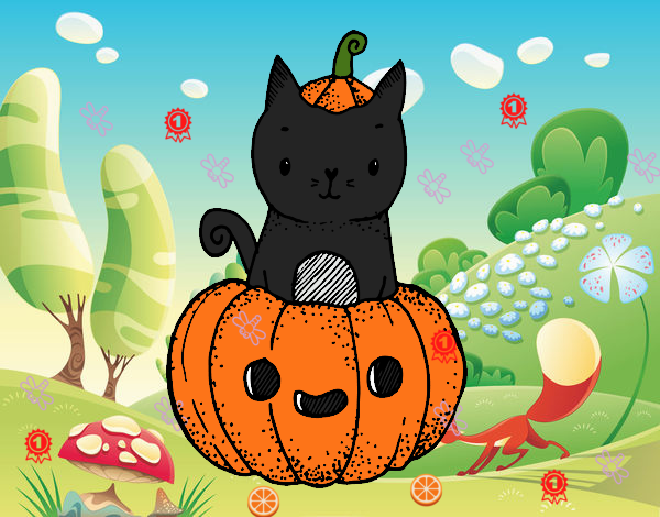 Un gatito de Halloween