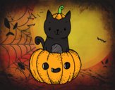 Un gatito de Halloween