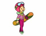 Una chica Snowboard