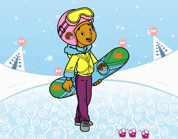 Una chica Snowboard
