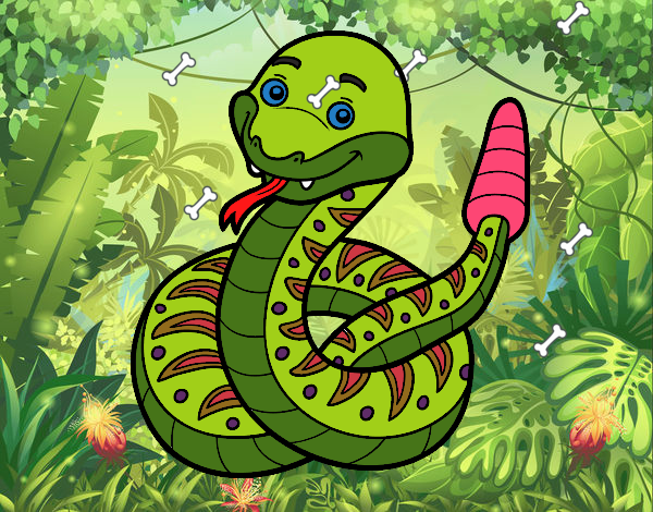 Una serpiente de cascabel