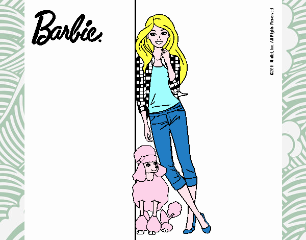 Barbie con cazadora de cuadros