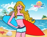 Barbie con tabla de surf