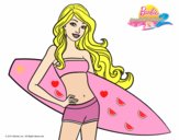 Barbie con tabla de surf