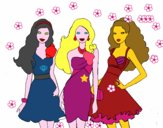 Barbie y sus amigas vestidas de fiesta