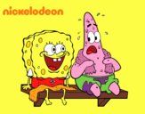 Bob Esponja y Patricio en bañador