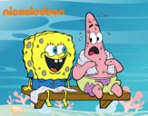 Bob Esponja y Patricio en bañador