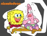 Bob Esponja y Patricio en bañador