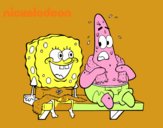 Bob Esponja y Patricio en bañador