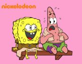 Bob Esponja y Patricio en bañador