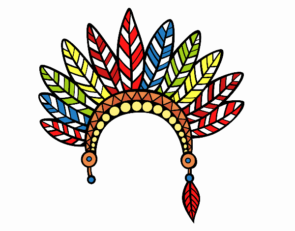 Dibujo de Corona de plumas india pintado por en Dibujos.net el día 05-09-17  a las 18:37:35. Imprime, pinta o colorea tus propios dibujos!