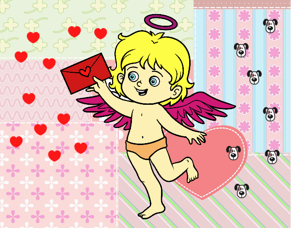 Cupido con carta de amor