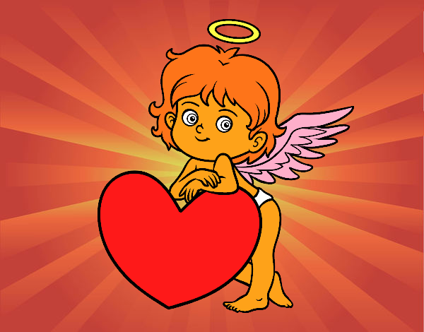 Cupido y un corazón