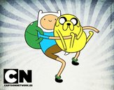 Finn y Jake abrazados