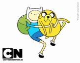 Finn y Jake abrazados