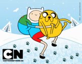 Finn y Jake abrazados