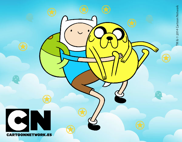 finn y jake abrasaros en el cielo