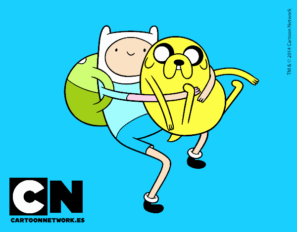 Finn y Jake abrazados