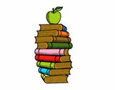 Libros y manzana