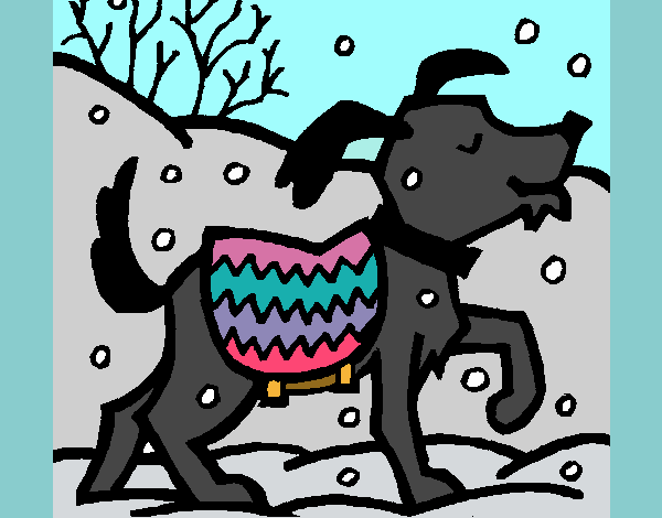 `perro en invierno jugando